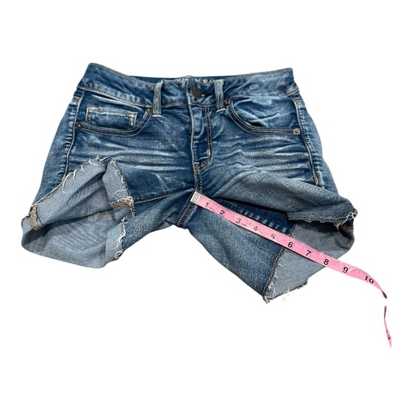 American eagle outfitters super super stretch midi jean shorts women’s size 2 - Picture 7 of 9